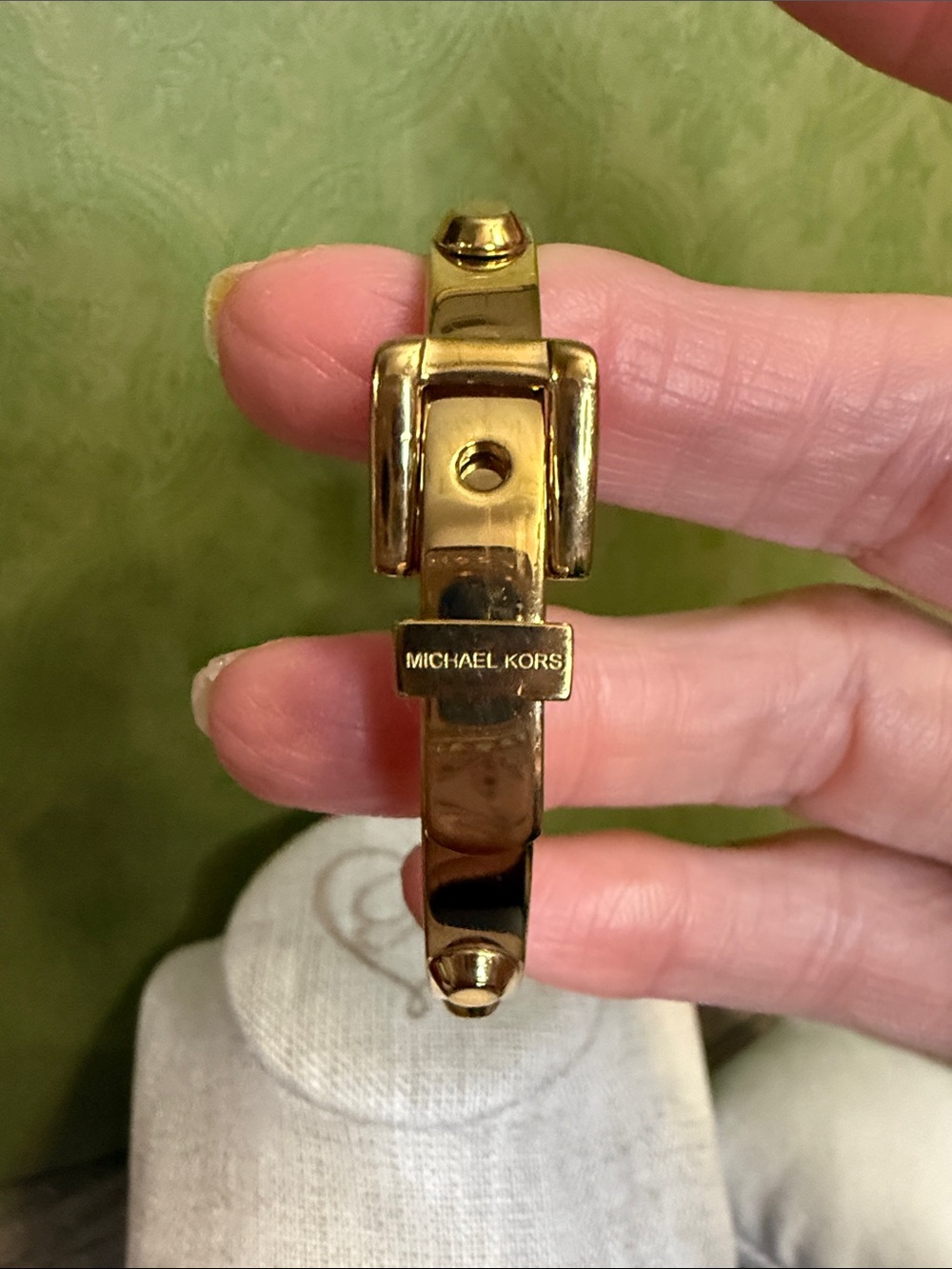 S Michael Kors Gold Buckle Stud Hinge and Bracelet